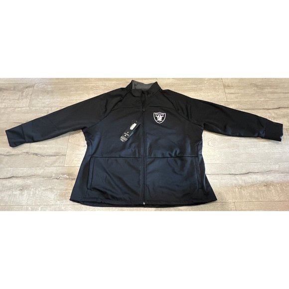 OAKLAND RAIDERS Antigua Full-Zip Golf Jacket Woman’s Size 3XL BLACK - Picture 1 of 13